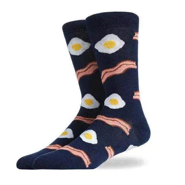Fashion Creative Hamburger Pizza Alien Men Socks Cute Series