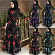 Fashion Floral Long Sleeve dress for Middle East Arab Dubai Turkey ArabWomen