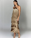 Fashion Halter Backless Sleeveless Tassel fringe  Dress
