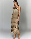 Fashion Halter Backless Sleeveless Tassel fringe  Dress