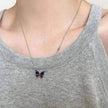 Fashion Novelty S925 Sliver Color-changing Butterfly Necklace