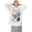 Fashion Painting Printing Long Sleeve Shirt top.