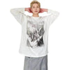 Fashion Painting Printing Long Sleeve Shirt top.