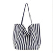 Fashion Shopper Handbags Women Striped Canvas Totes