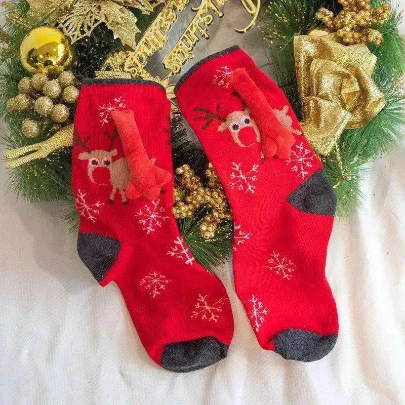 Fashion Simple Magnetic Christmas Socks For Men And Women