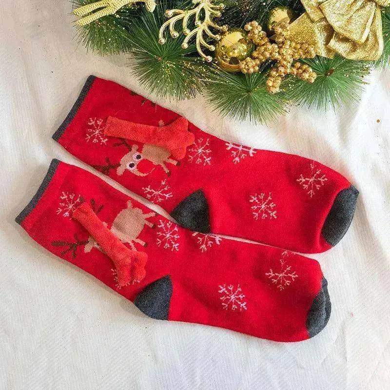 Fashion Simple Magnetic Christmas Socks For Men And Women