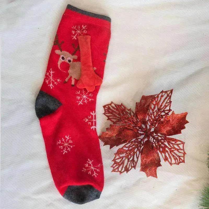 Fashion Simple Magnetic Christmas Socks For Men And Women