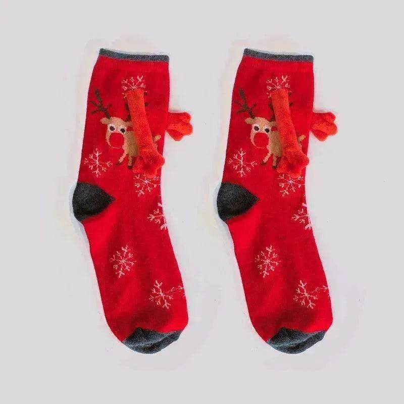 Fashion Simple Magnetic Christmas Socks For Men And Women