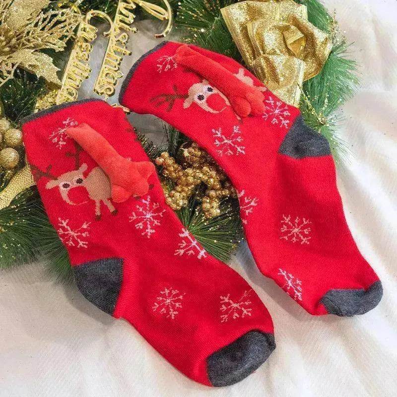 Fashion Simple Magnetic Christmas Socks For Men And Women