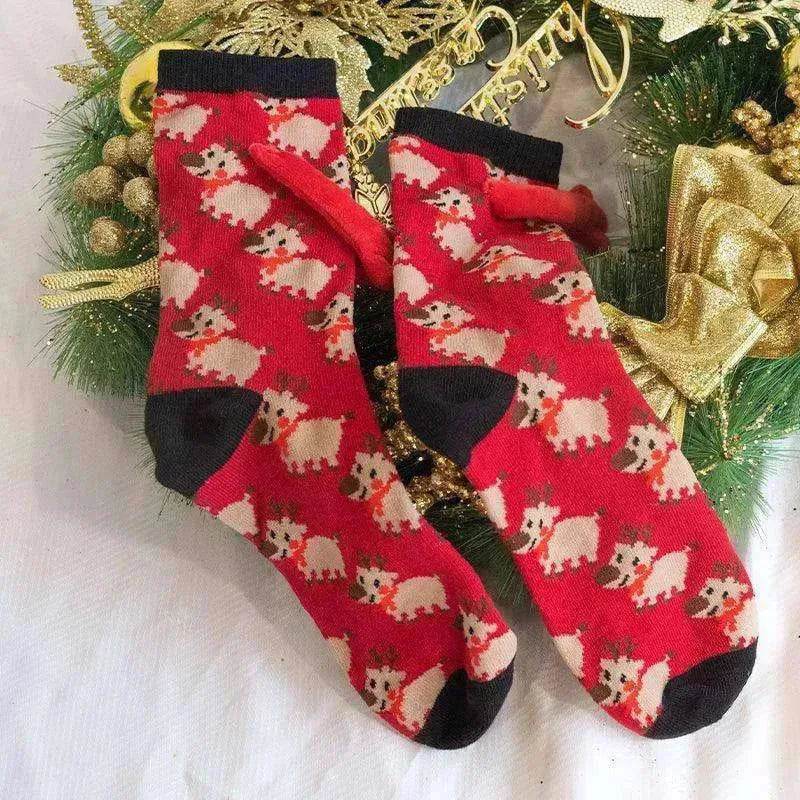 Fashion Simple Magnetic Christmas Socks For Men And Women