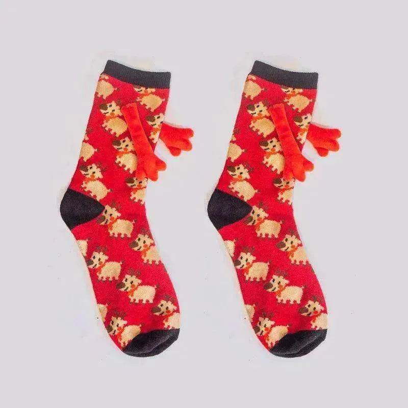 Fashion Simple Magnetic Christmas Socks For Men And Women