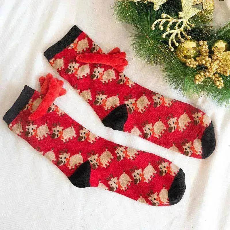 Fashion Simple Magnetic Christmas Socks For Men And Women