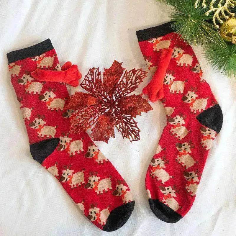 Fashion Simple Magnetic Christmas Socks For Men And Women