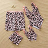 Fashion Simple Pink Leopard Print Parent-child Swimsuit