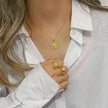 Fashion Stainless Steel Round Brand Pendant Women's Necklace