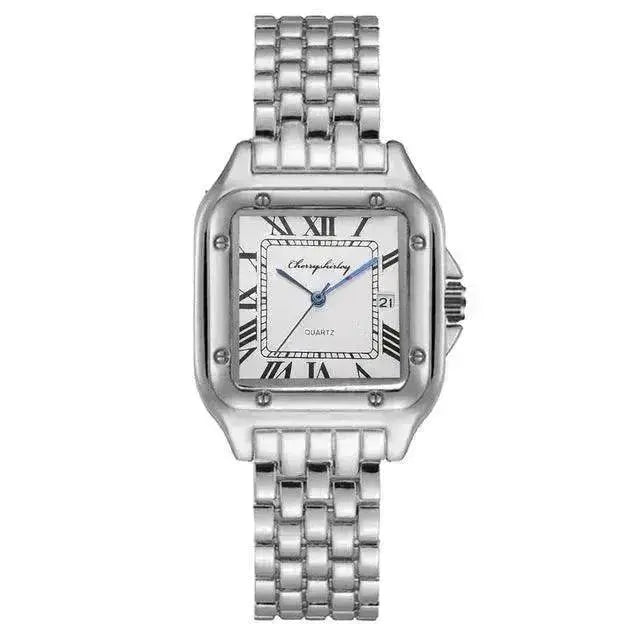 Fashion Stainless Steel Square Simple Design Couple Quartz Watch