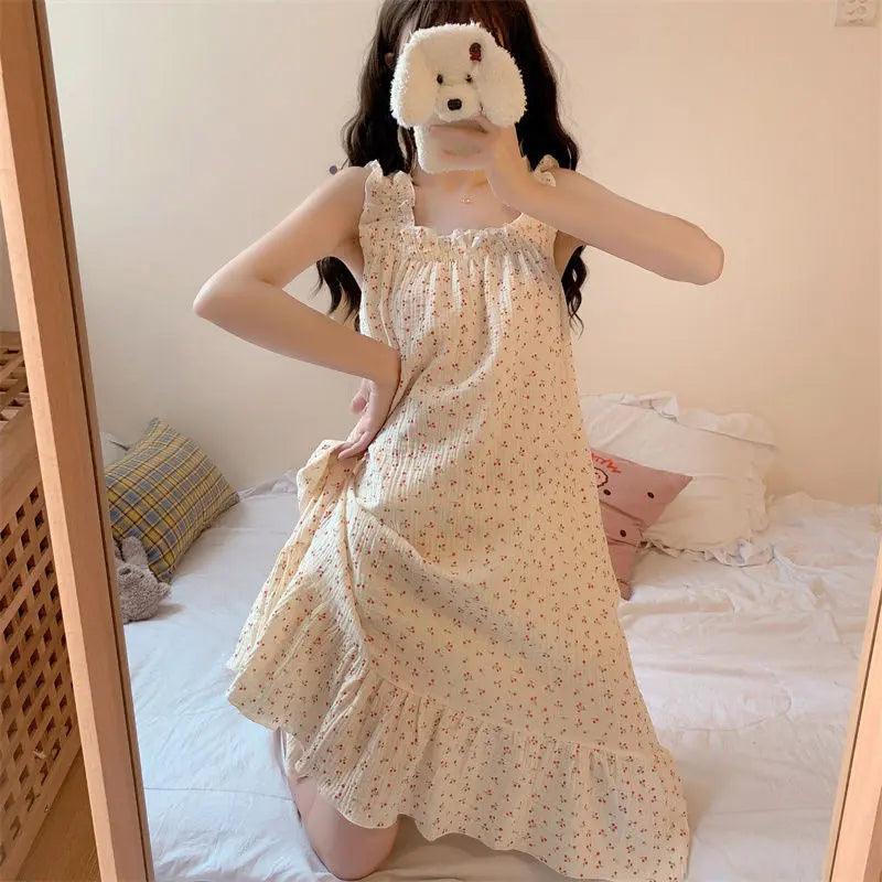 Women's Sleeveless Suspender Nightdress – Fashion Mid-Length Summer Pajama Skirt Canada