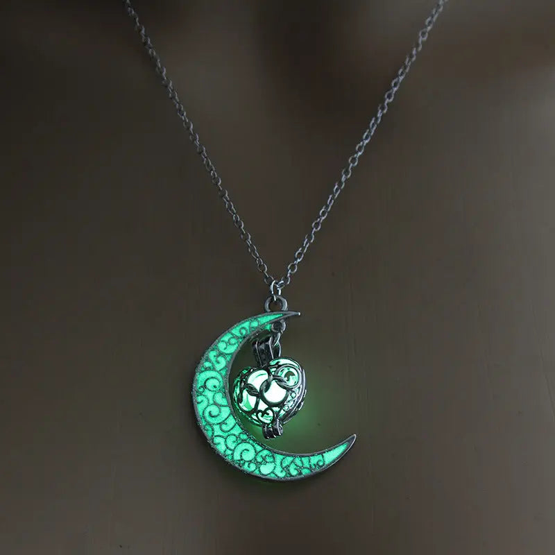 Fashion Trendy Men's Domineering Luminous Flame Dragon Necklace