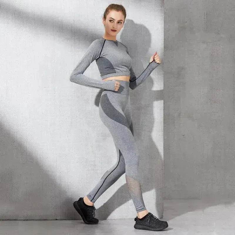 Fashion long sleeve gym suit