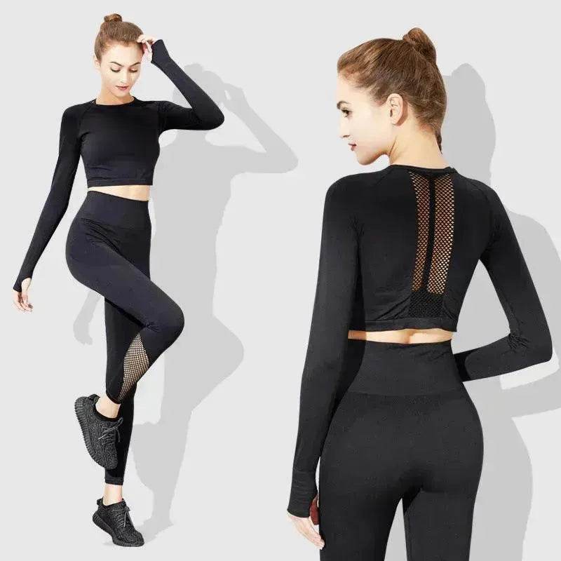 Fashion long sleeve gym suit