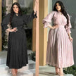 Fashionable Arab  Women's Bright Silk Satin Dress