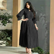 Fashionable Arab  Women's Bright Silk Satin Dress