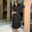 Fashionable Arab  Women's Bright Silk Satin Dress
