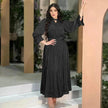 Fashionable Arab  Women's Bright Silk Satin Dress