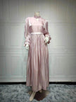 Fashionable Arab  Women's Bright Silk Satin Dress