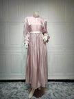 Fashionable Arab  Women's Bright Silk Satin Dress