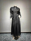Fashionable Arab  Women's Bright Silk Satin Dress