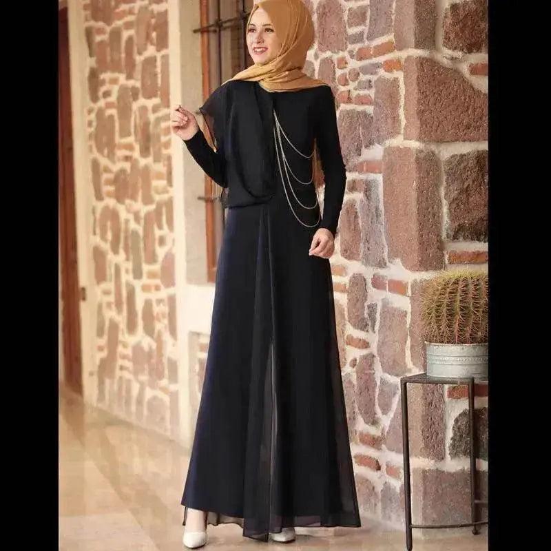 Fashionable Arab  Women's Pure Color Simple Jumpsuit
