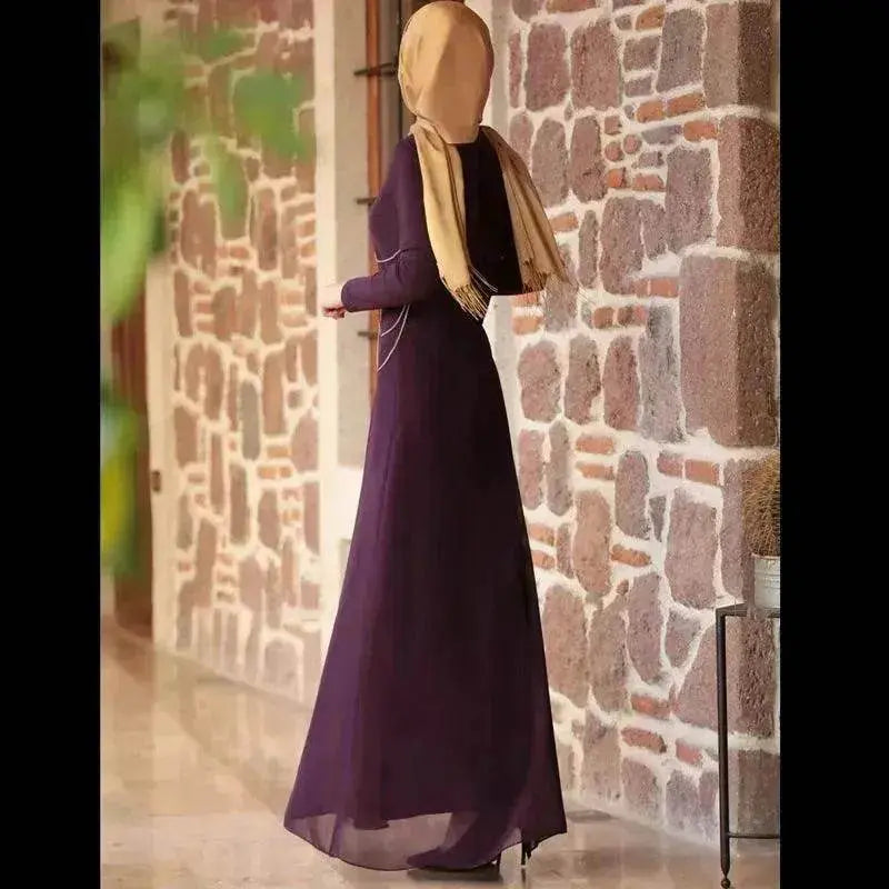 Fashionable Arab  Women's Pure Color Simple Jumpsuit