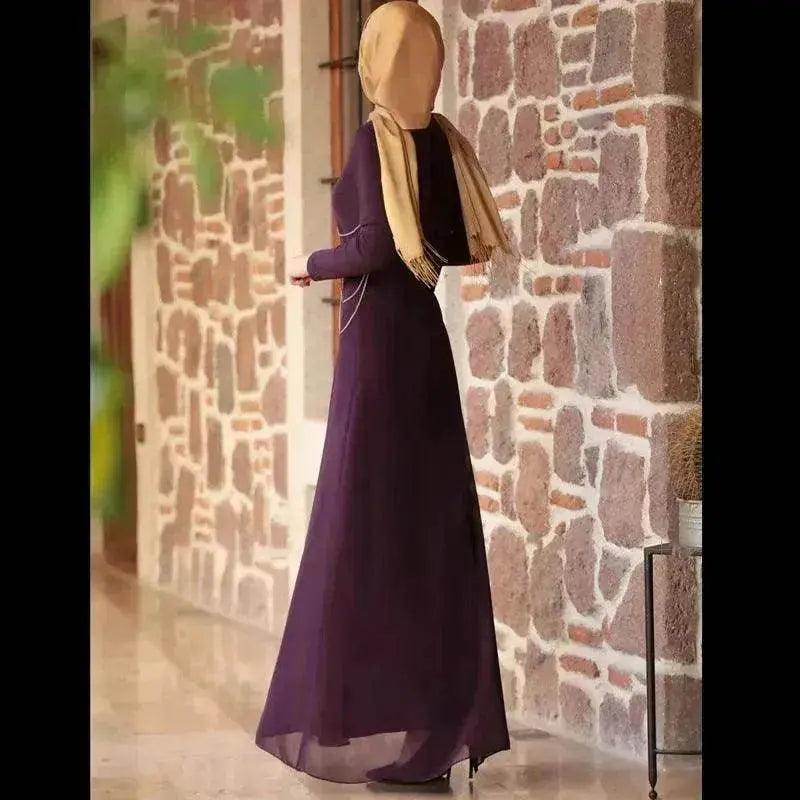 Fashionable Arab  Women's Pure Color Simple Jumpsuit