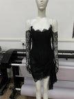 Fashionable Oversleeve Tube Top Lace Fashion Party Dinner Dress