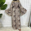 Fashionable Printed Large Lace Up Arab  Dress