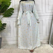 Fashionable Printed Large Lace Up Arab  Dress