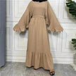 Fashionable Women's Solid Color Patchwork Arab  Dress