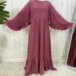 Fashionable Women's Solid Color Patchwork Arab  Dress
