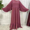 Fashionable Women's Solid Color Patchwork Arab  Dress