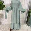 Fashionable Women's Solid Color Patchwork Arab  Dress