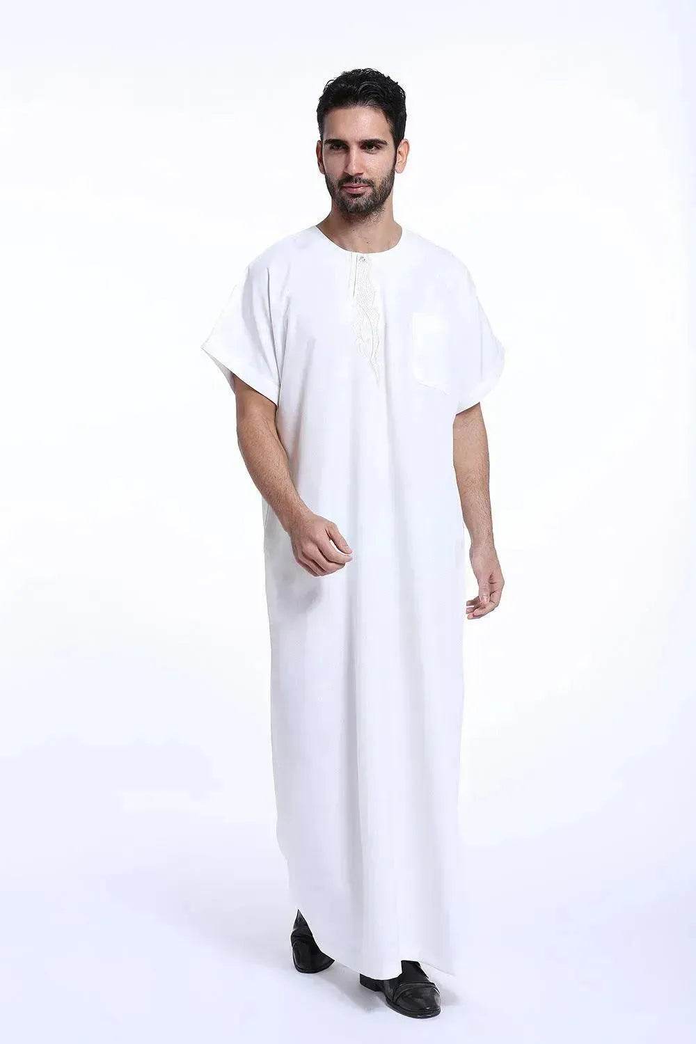 Fashionable and Elegant Arab Contemporary Middle Eastern Men's Robe Moroccan Men's Jalabiya