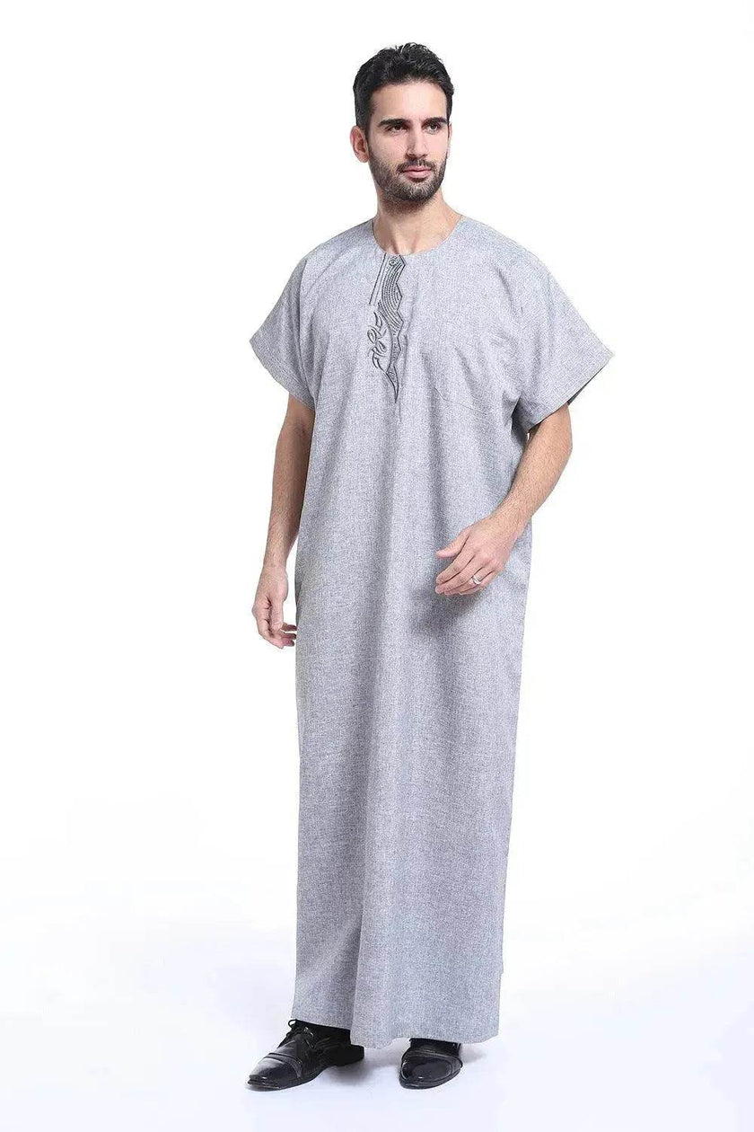 Fashionable and Elegant Arab Contemporary Middle Eastern Men's Robe Moroccan Men's Jalabiya