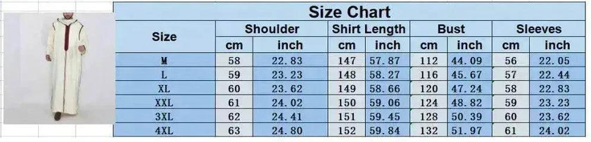 Men's Arabic Hooded Jalabiya Robe – Embroidered Moroccan Kaftan for Ramadan, Eid & Prayer | M–XXXXL