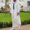 Men's Moroccan Jalabiya Slim-fit White Arab Robe