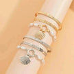 Faux Pearl Vintage Metal Scallop Pendant Bracelet