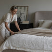 Faye Upholstered Bed With Curved Headboard - Perfect Taupe
