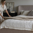 Faye Upholstered Bed With Curved Headboard - Perfect Taupe
