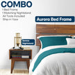 [Buy 1 Get 1] Aurora Solid Wood Bed Frame & Nightstand