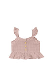 Organic Cotton Muslin Gemima Top - Mauve Shadow